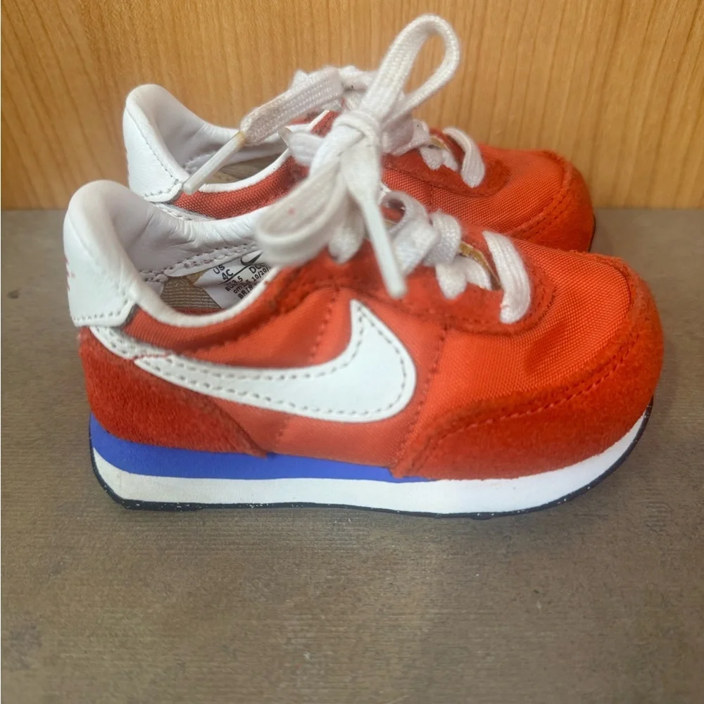 Nike Kids Red and White Lace-Up Sneakers